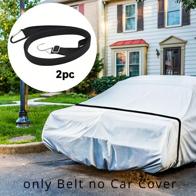 2PCS Cintura antivento Corda fissa Cinghia Copertura per auto Coperture per auto Corda di fissaggio Abbigliamento per auto Borsa per bagagli Cinghia di ancoraggio per carico 4.4m