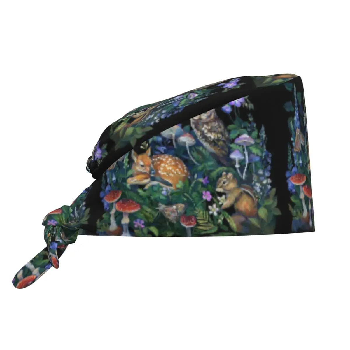 Enchanted Forest Scrub Hat Doctor Working Surgical Cap Unisex Adjustable Nursing Caps for Dentist