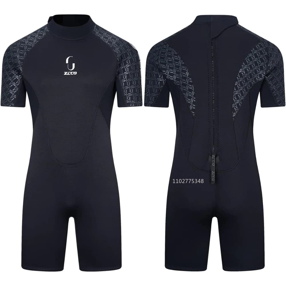 Muta Subacquea Corta 3mm Uomo Donna, Tuta Intera con Zip Posteriore per Immersione, Canoa, Pesca Subacquea, Surf, Snorkeling, Nuoto