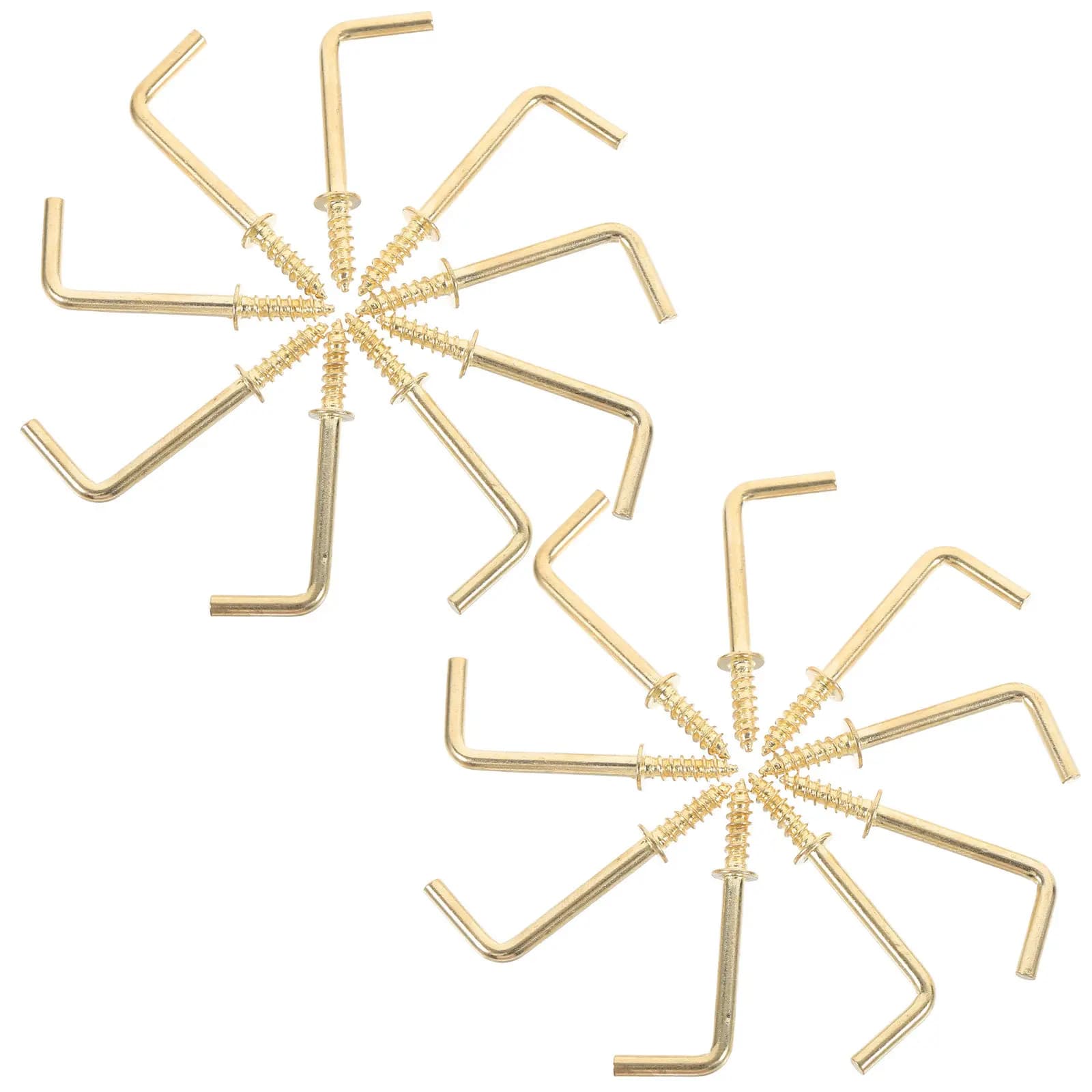 50Pcs Right Angle Self Tapping Screws L Shaped Metal Screw Hooks Rust Resistant Mini Hooks for Picture Frame Hanging Photo