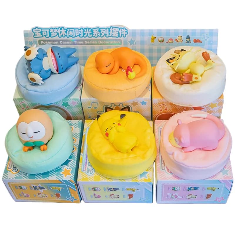 Pokemon Anime Action Figures Tempo libero Serie Posizione del sonno Ornamento Pikachu Meowth Rowlet Modello Giocattoli Regalo di compleanno