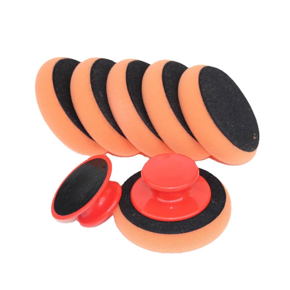 Tampone per applicatore di cera per auto da 4 pollici Tampone per lucidatura Spugna per pulizia auto Strumento per pulizia auto Spugna per ceretta per lucidatura in microfibra Strumento per la manutenzione della casa dell'auto
