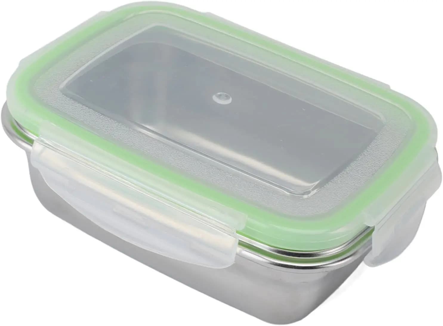 Contenitore per Alimenti in Acciaio Inox 304, Set da 1 Pezzo, Coperchio in Silicone di Grado Alimentare, Lavabile in Lavastoviglie, Portatile