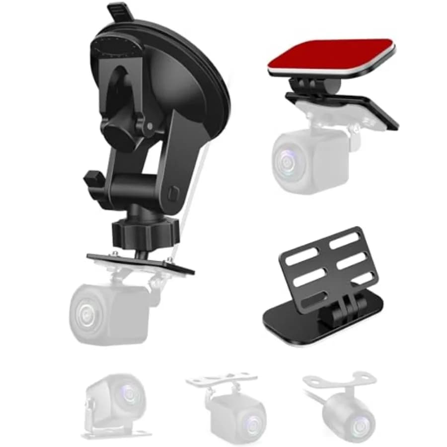 Supporto per Telecamera Posteriore 2 Pezzi, Supporto Universale per Telecamera di Retromarcia da Parabrezza, Supporto Regolabile per Dash Cam