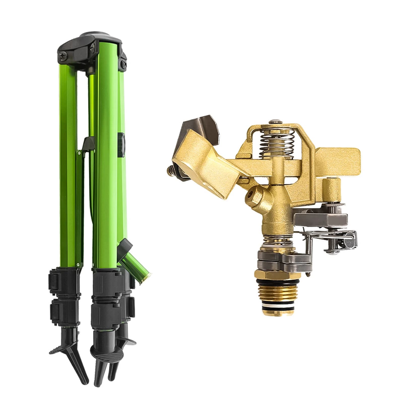 Irrigatore a impatto sulla Base del treppiede irrigatore per prato per impieghi gravosi ugello per irrigatore in ottone per irrigazione di grandi dimensioni a 360 gradi e lega di zinco