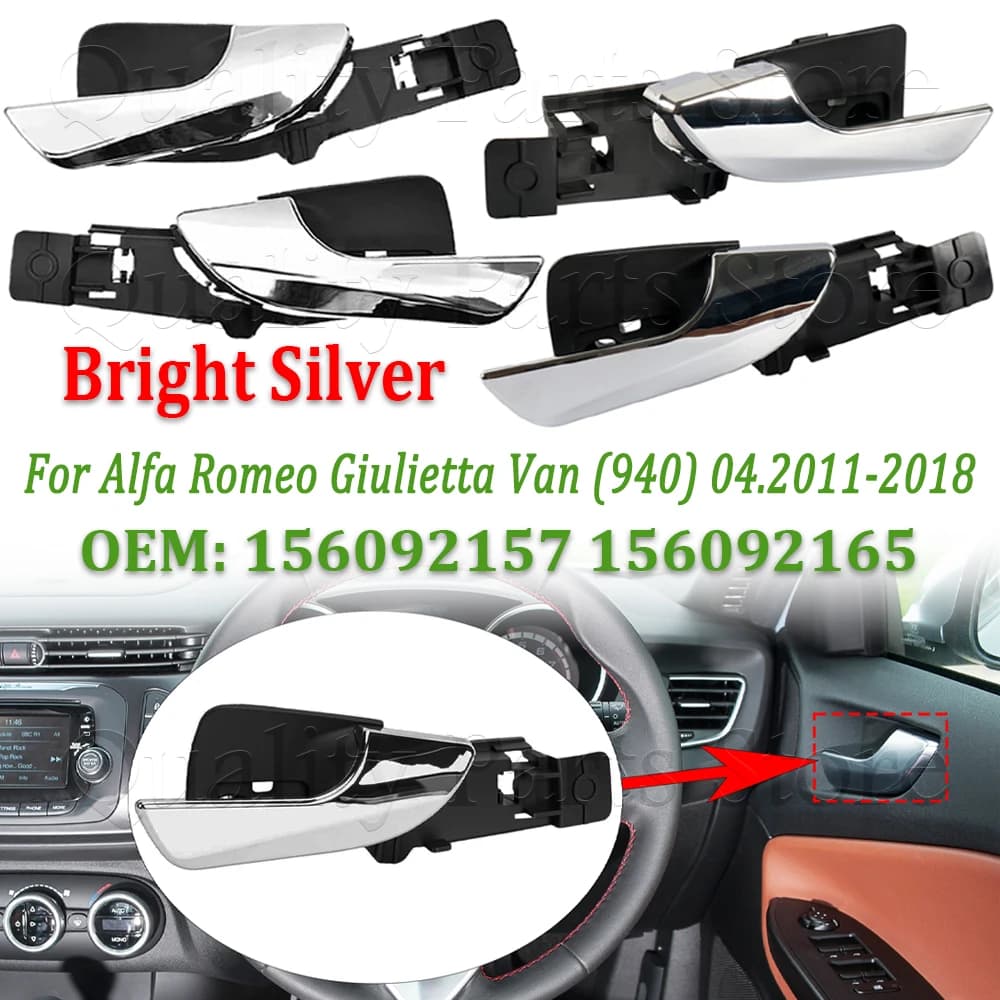 156092156 Car Interior Door Handle For Alfa Romeo Giulietta Front Rear Left Right Bright Silver 156092160 156092165 156092167