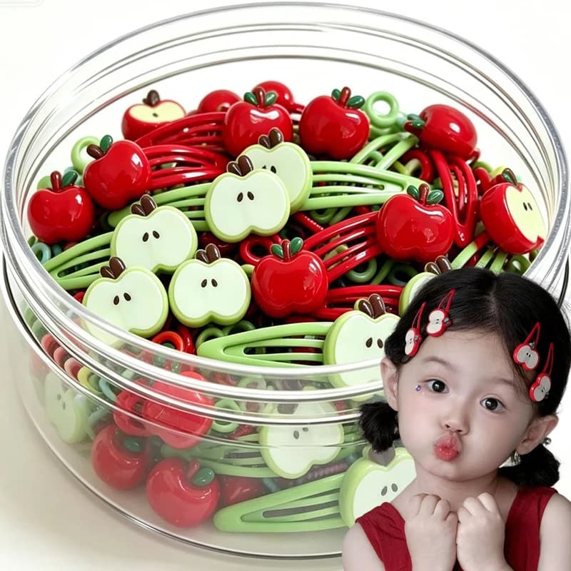 10Pcs Super Cute Retro Hair Clip Ins with Apple Bangs BB Clip Hair Accessories
