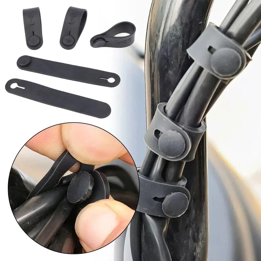 10 pezzi telaio in gomma per moto fissaggio cavo cablaggio cavo freno accessori cablaggio alimentazione frizione linea fascetta fascette elastiche T7I0