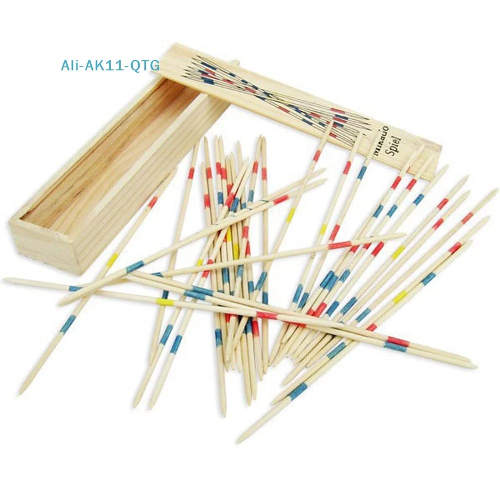 Set Tradizionale di Bastoncini per Gioco Mikado con Scatola, Gioco Multigiocatore Educativo per Bambini, Giochi da Tavolo in Legno