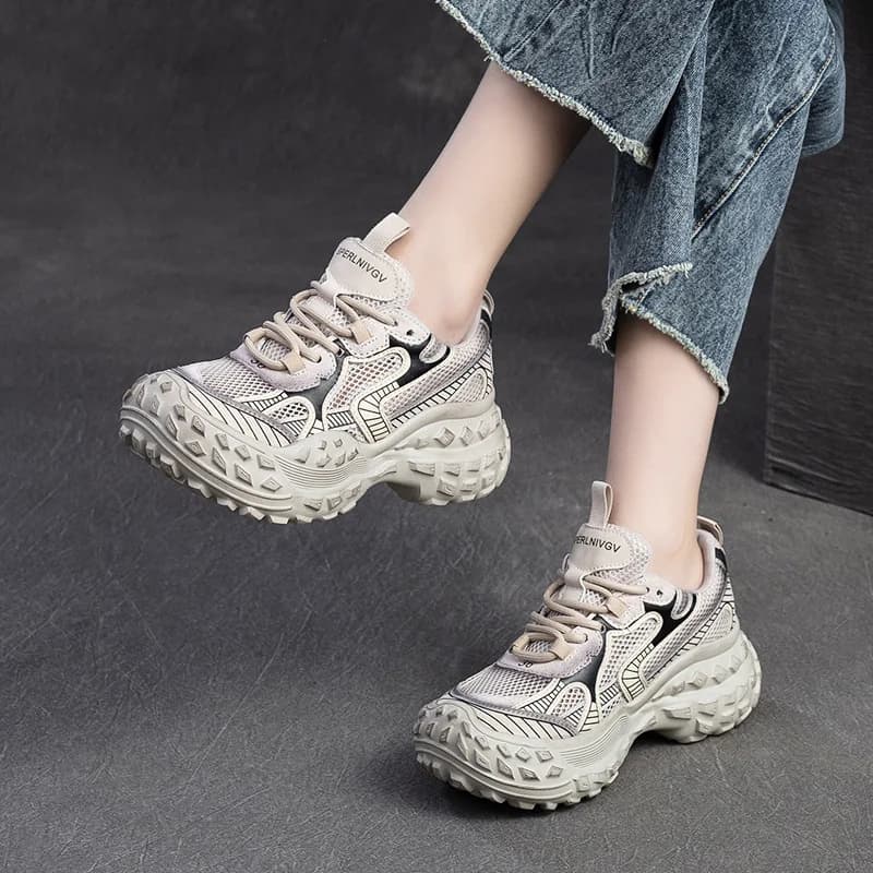 Fashionable Breathable Casual Women's Shoes with Durian Sole Dad Shoes Korean Style Dirty Shoes Summer New Arrival
