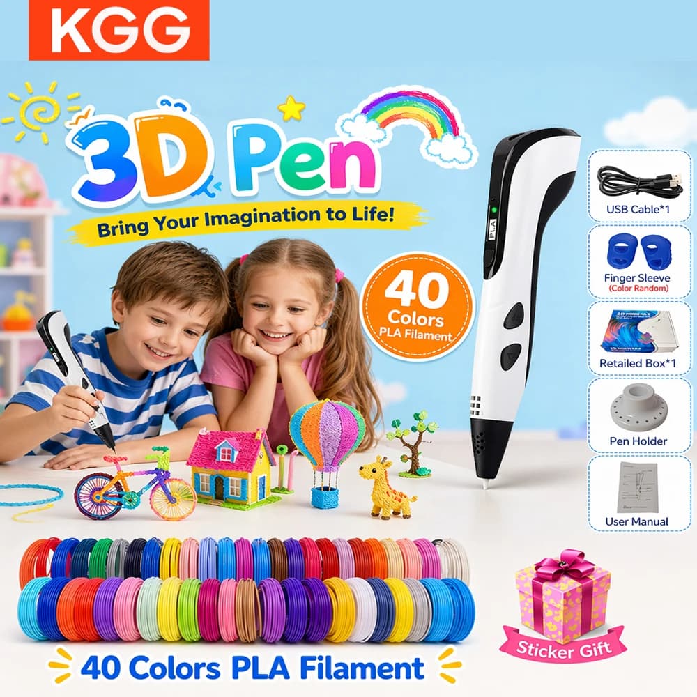 Kids 3D Printing Drawing Pen DIY Educational Craft with 40 Colors PLA Filaments, Christmas Birthday Gifts for Boys and Girls