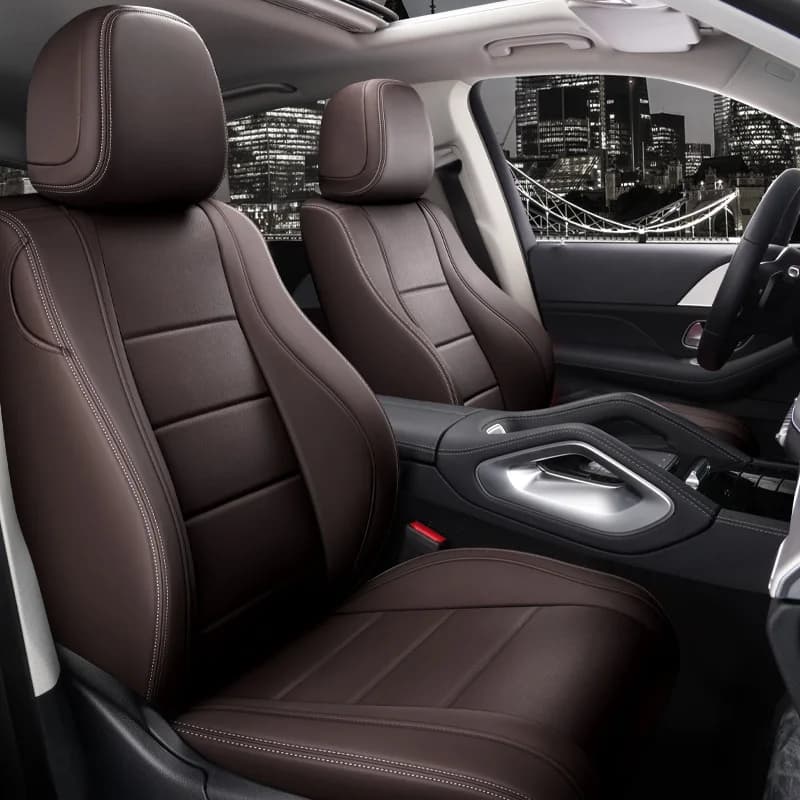 Custom for Benz Class C E S Full Set Seat Cover for Benz Glc Glb Gle Fit Perforated Genuine Leather Full SUV Car Seat Covers
