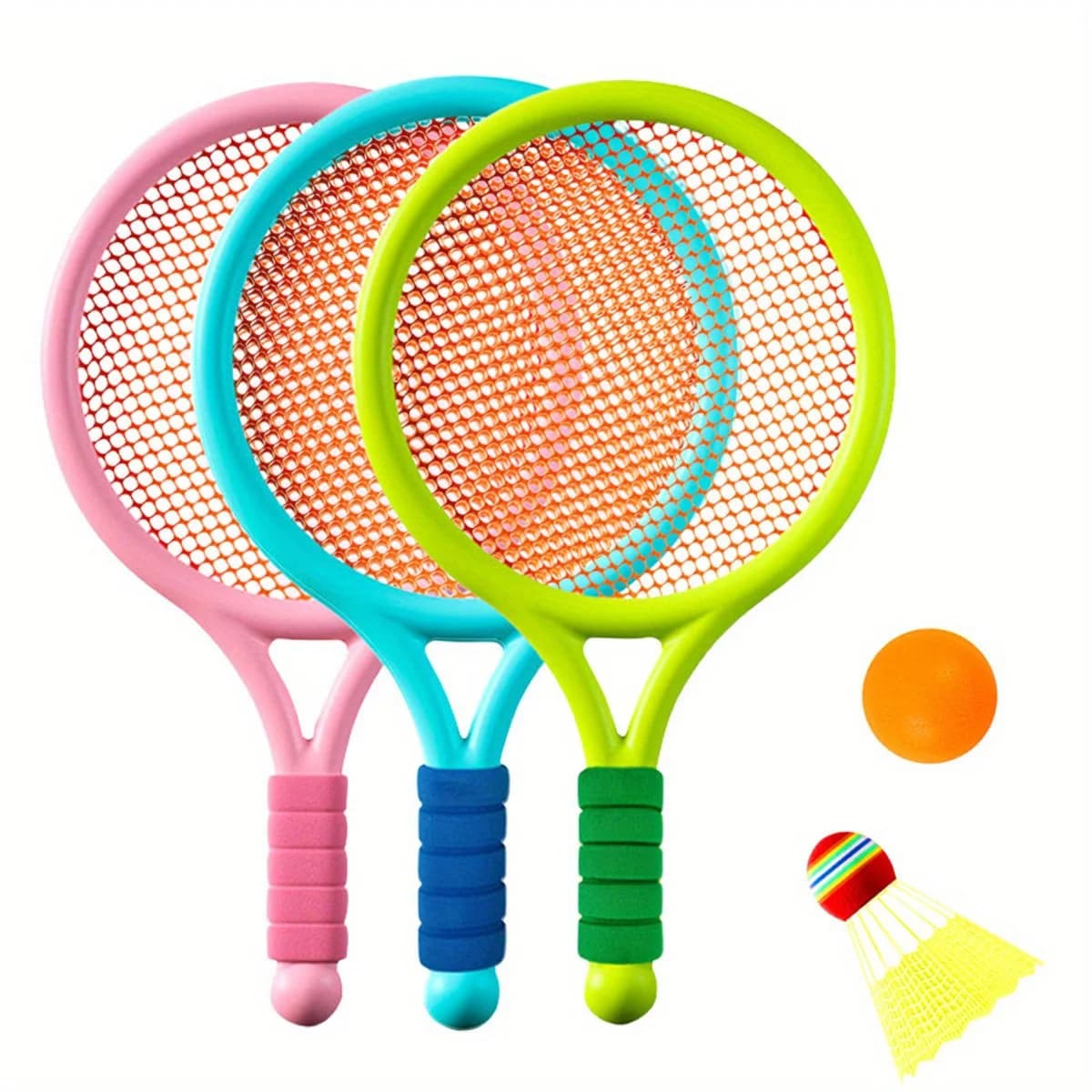 4Pcs/Set Elastic String Racket Set - 2-in-1 for Badminton & Table Tennis with 2 Balls | Outdoor/Indoor Interactive Sports ZSY
