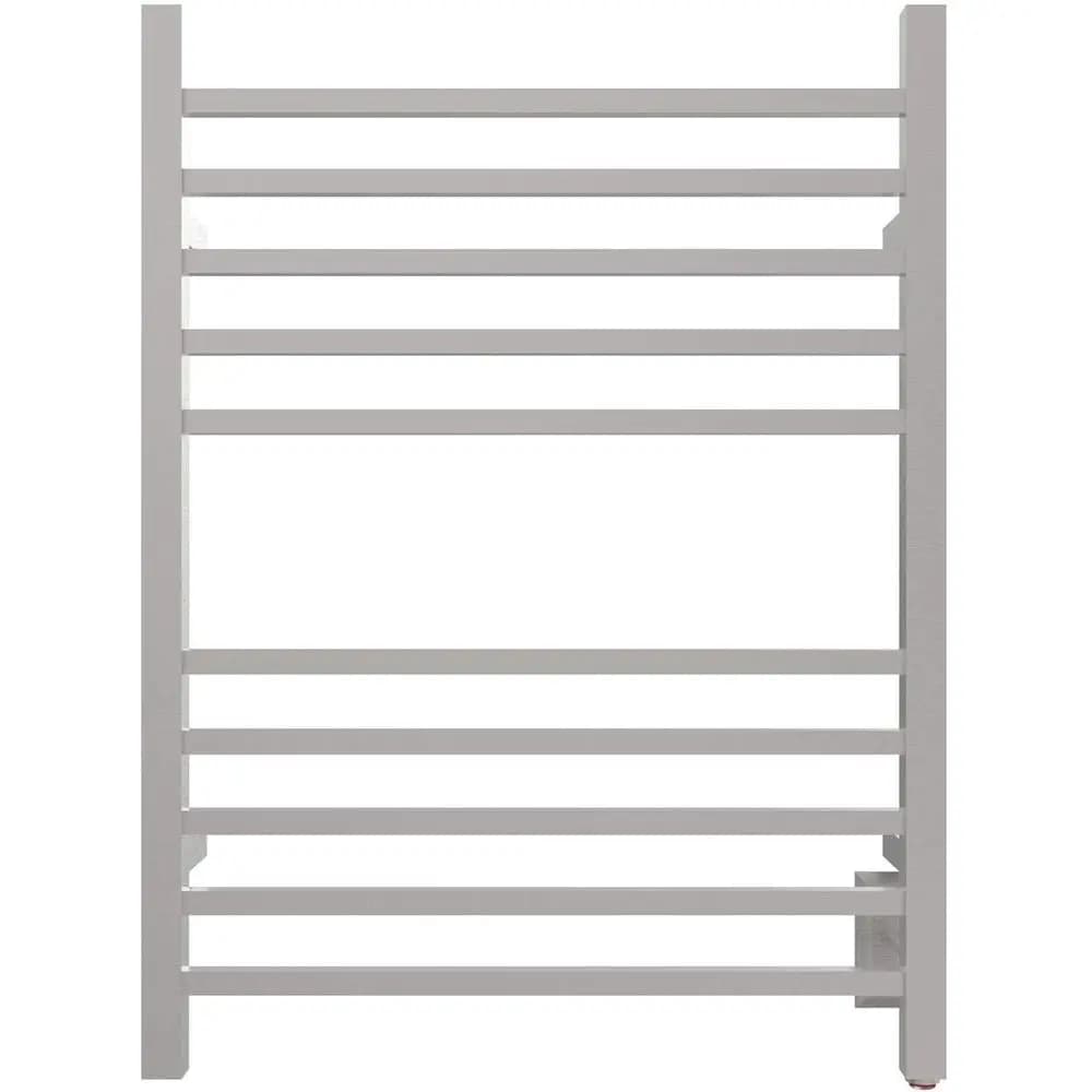 Scaldasalviette Radiant Square a 10 bar, con collegamento elettrico, finitura spazzolata