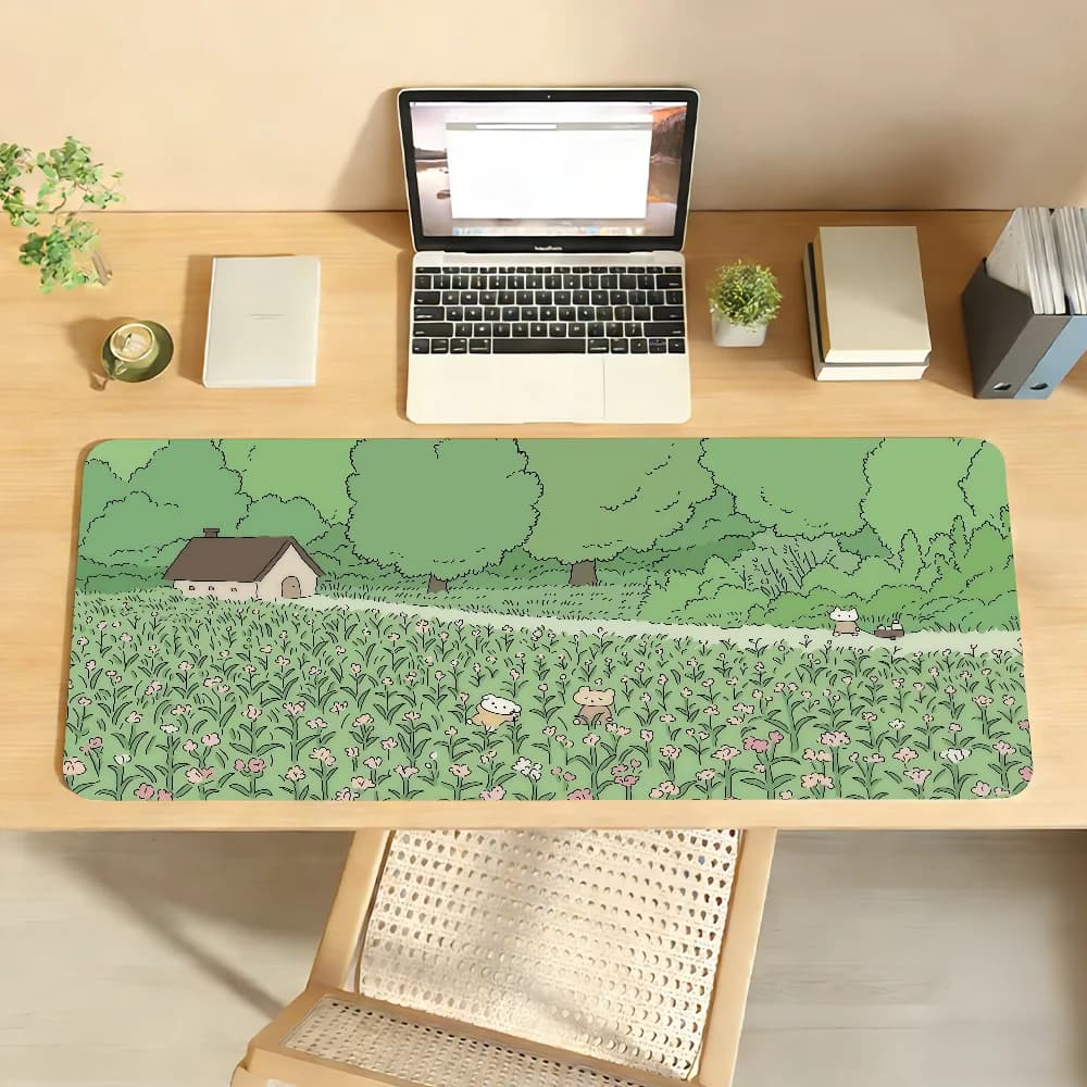 Tappetino per Mouse a Forma di Coniglio, Antiscivolo con Bordo Bloccato, Accessorio per PC e Laptop, Tappeto XXL in Gomma per Ufficio e Gaming