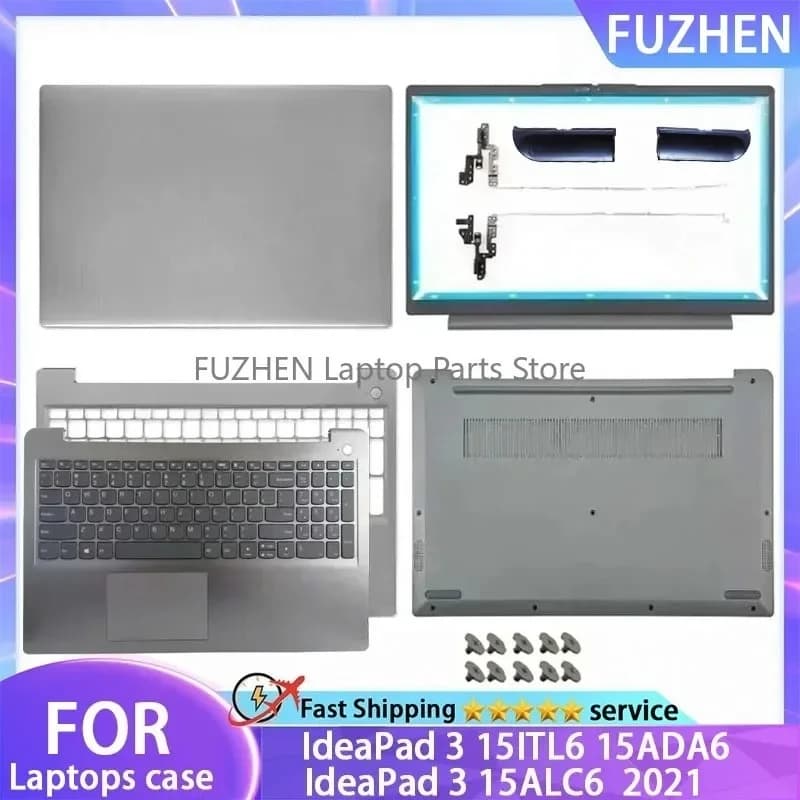 New For IdeaPad 3 15ALC6 15ITL6 15ADA6 2021 Laptop LCD Back Cover Front Bezel Palmrest Bottom Case Keyboard Hinges