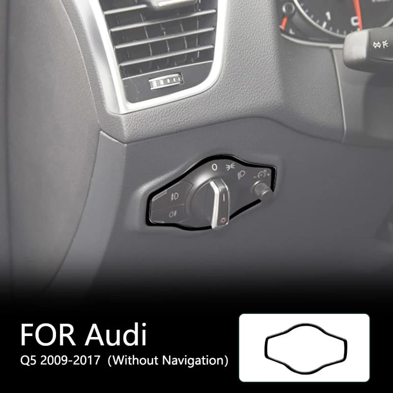 Headlamp Frame Brand New ABS Gloss Black Stickers For Audi Q5 2009-2017（Without Navigation）Car Interior Accessories