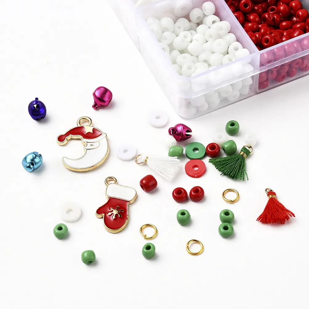 1Set Soft Clay Beads Jewelry Making Kit Christmas DIY Earrings Materials Beads Charms Accessories DIY Earrings Materials
