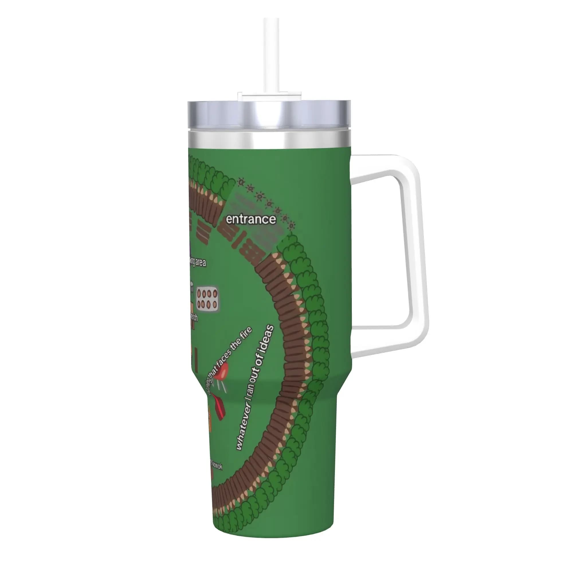 Borraccia Termica Portatile da 40oz 99-Nights Base Ideas in Forest, Boccale a Doppia Parete Sottovuoto per Sopravvivenza, Tazza per Auto
