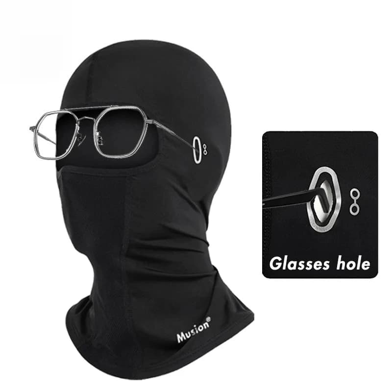 Balaclava Cycling Full Face Mask Helmet with Glasses Hole Motorcycle Sun Protection Ice Silk Biker Headgear Breathable