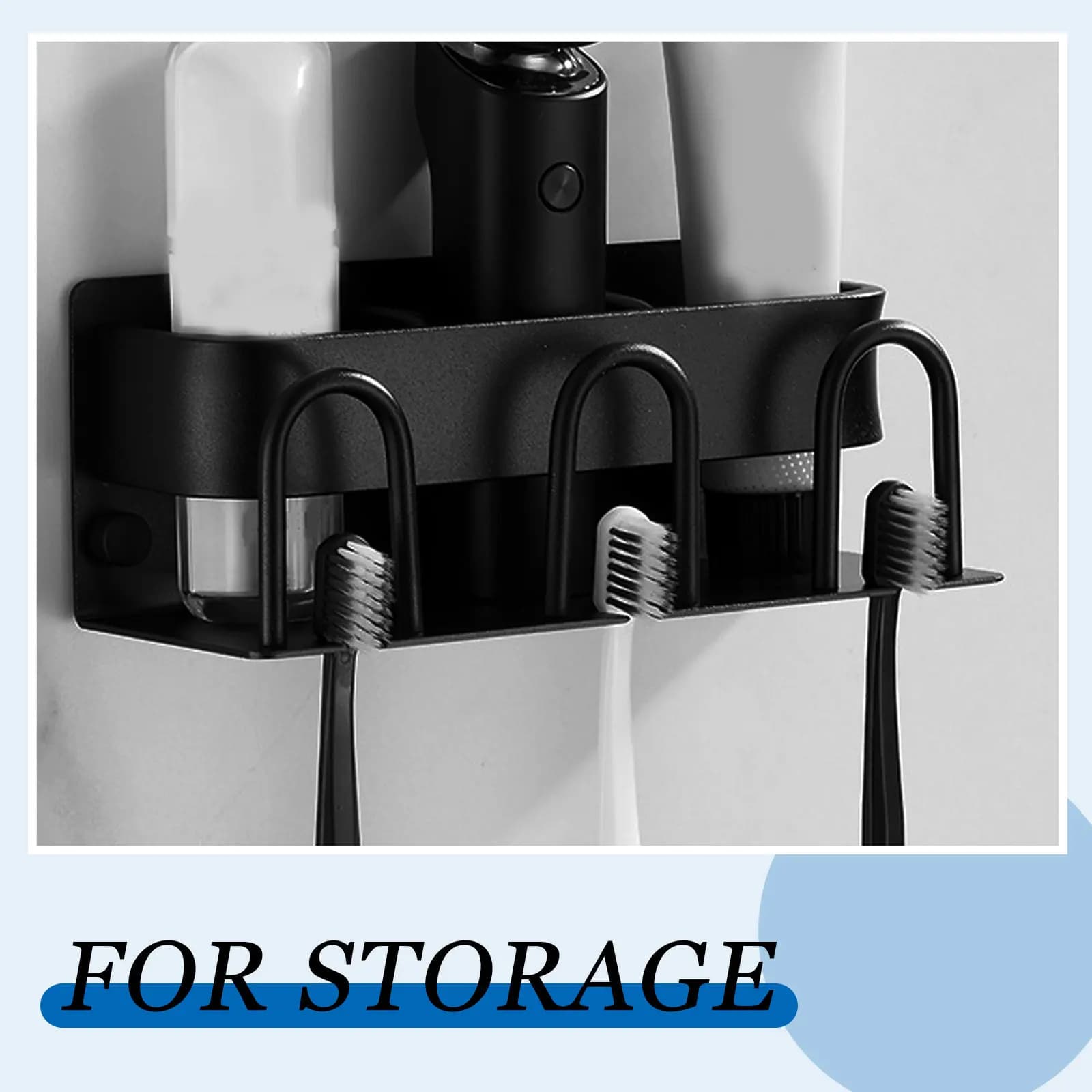 Portaspazzolino da Parete in Alluminio, Porta Dentifricio e Bicchieri, Organizzatore Multifunzionale per Bagno, Mensola Portaoggetti