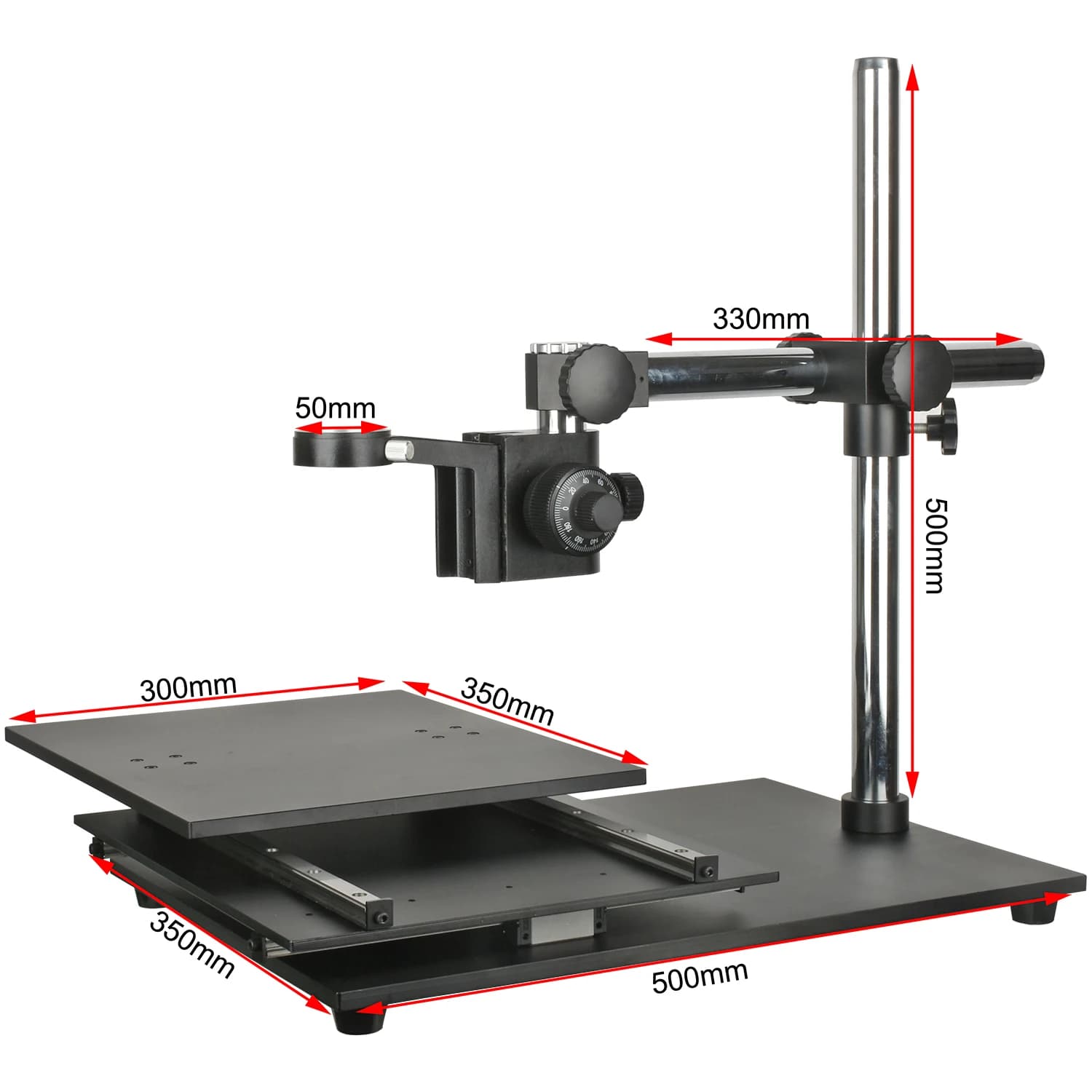 KOPPACE Microscopio XY Piattaforma Movimento Gamma 290mnmX238mm Staffa di messa a fuoco Precisione di regolazione fine 0,002 mm Apertura lente 50 mm
