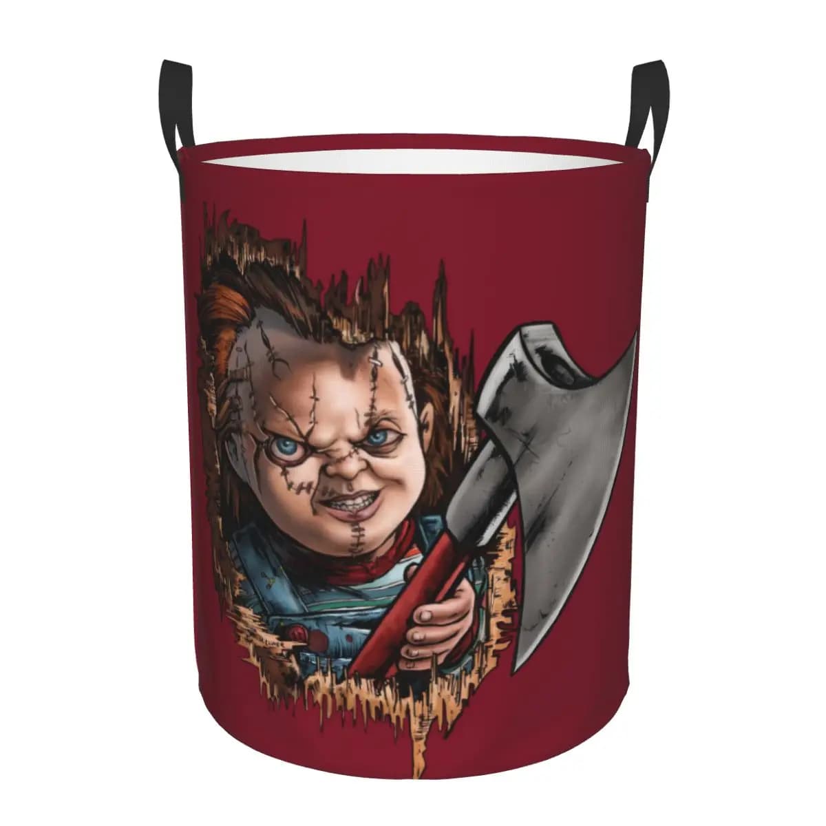 Cesto per Bucato Personalizzato a Tema Child's Play Chucky, Pieghevole, per Vestiti e Giocattoli, Borsa Portaoggetti Ispirata ai Film Horror