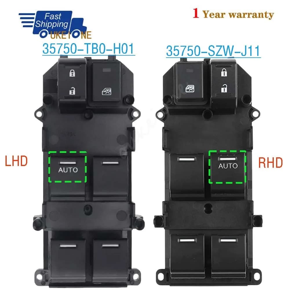 35750-SZW-J11 35750-TB0-H01 Per Honda Accord 2008-2011 LHD RHD Anteriore Master Driver Finestra Laterale Porta Interruttore di Alimentazione Accessori Auto