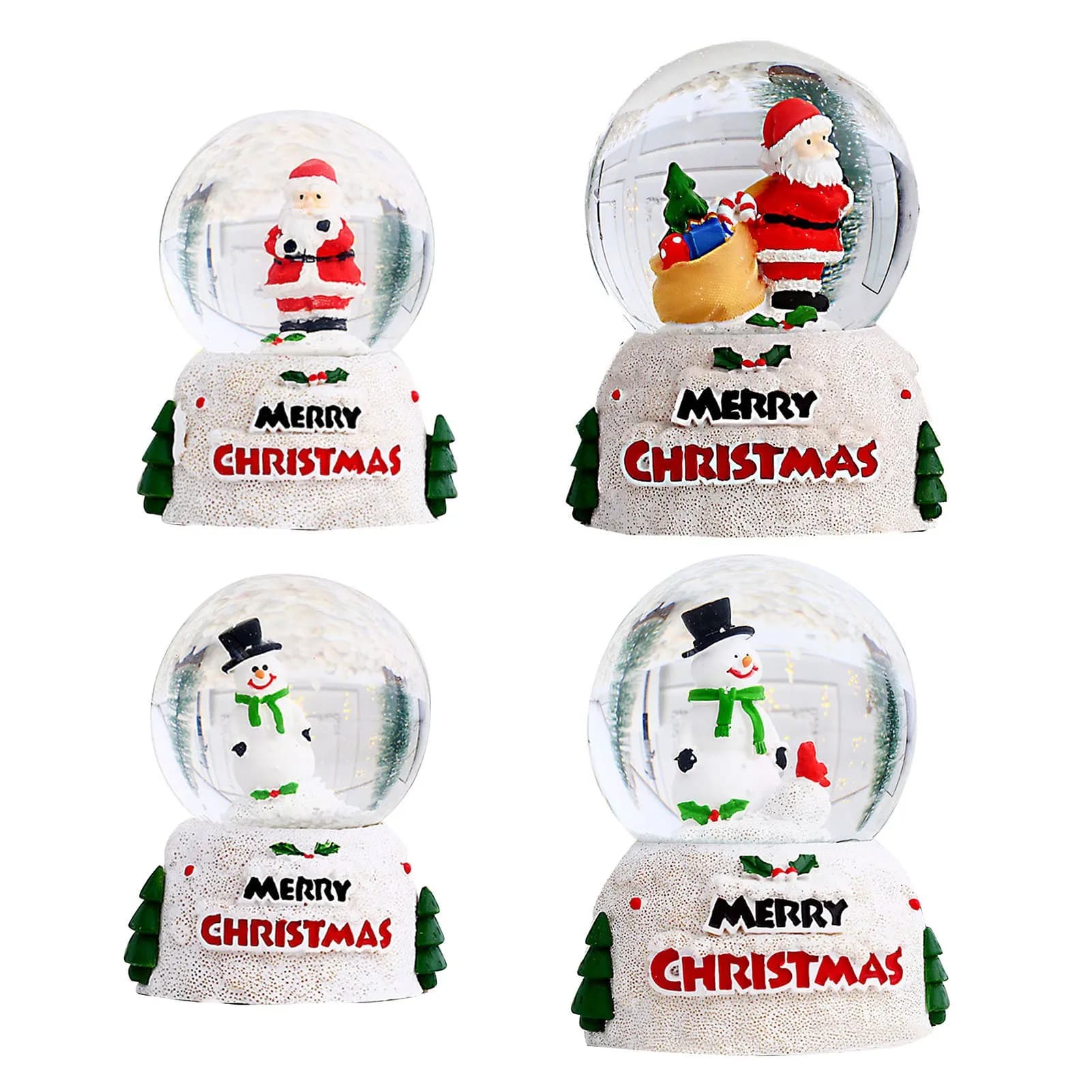 Ornamenti natalizi con sfera di vetro Palla di cristallo incandescente di Natale Palla di vetro inglese Ornamenti da tavolo Regalo per bambini della vigilia di Natale