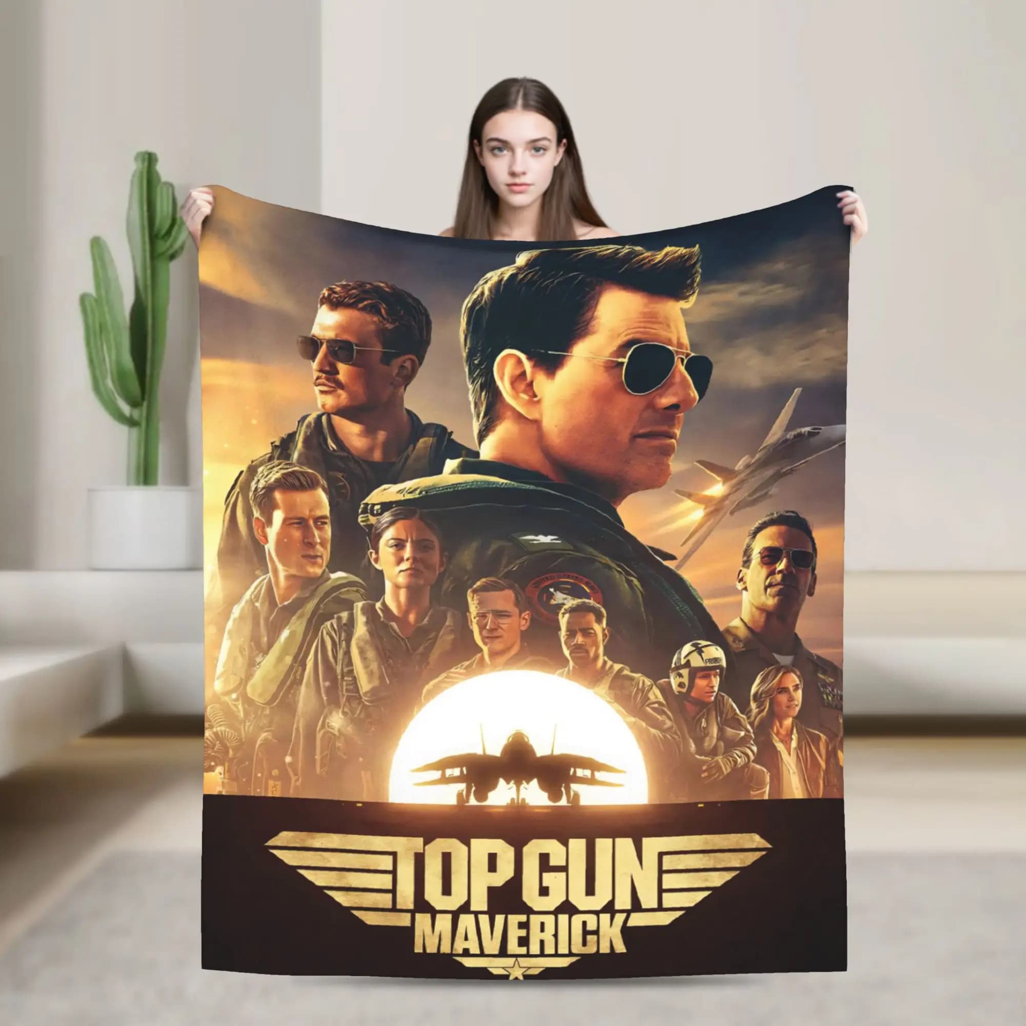 Top Gun Sign Tom Cruise Fighter Blanket Warm Fluffy Plush Bedding Throws For Couch Bed Picnic Flannel Bedspread Bed Cover