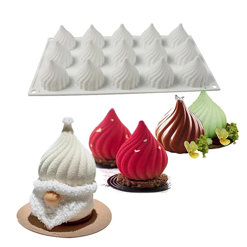 Stampo in silicone a spirale 3D cipolla mousse torta cottura fiaba russa dessert francese cioccolato per pasticceria candela al tartufo strumenti per gelato