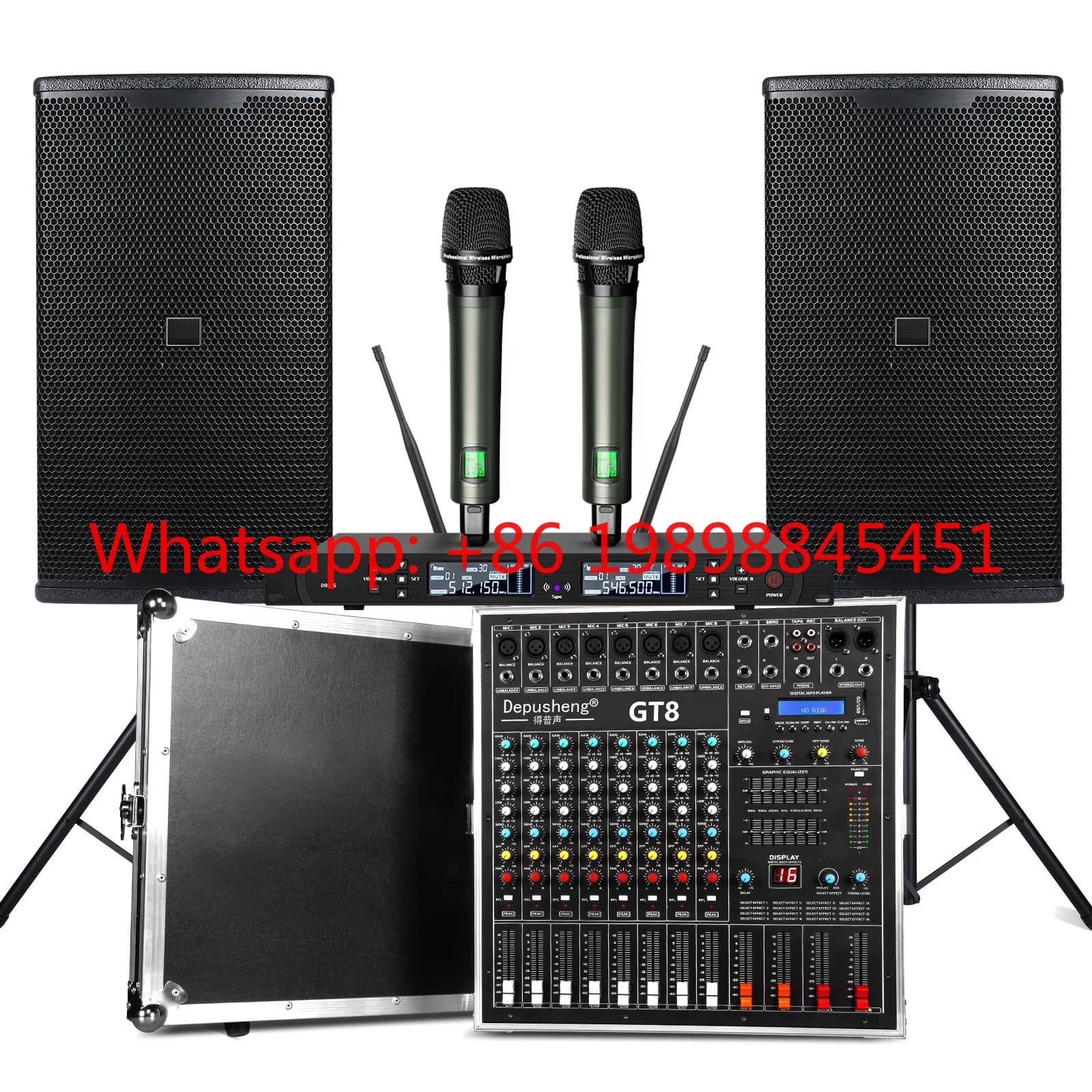KP600 Stage Audio Sound Equipment 12-inch Speaker Set Matching 8CH Mixing Console