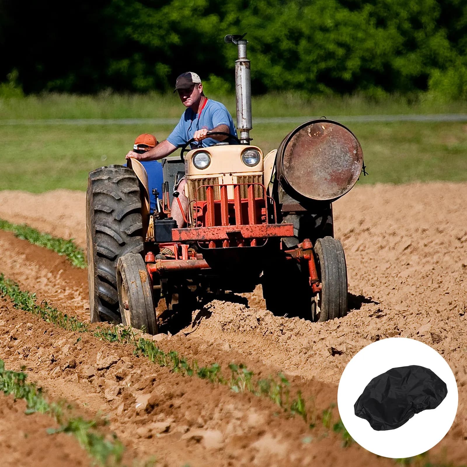Waterproof Cover for Tractor Seats, for Garden Tractors and Compact Tractors, 19.65x15.33x13.76in, Resistant