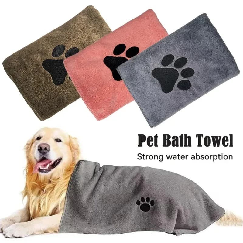 35*75 cm/50*100 cm Asciugamano da bagno in microfibra per animali domestici ricamato Super morbido assorbente per gatti per cani Toelettatura