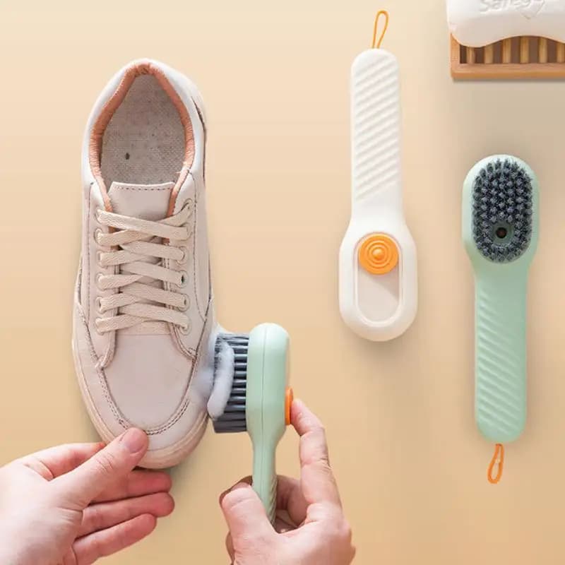 Soft Bristle Liquid Shoe Cleaning Brush Long Handle Multifunctional Laundry Scrub Brush Household Clothes Shoe Washing Brush Cle