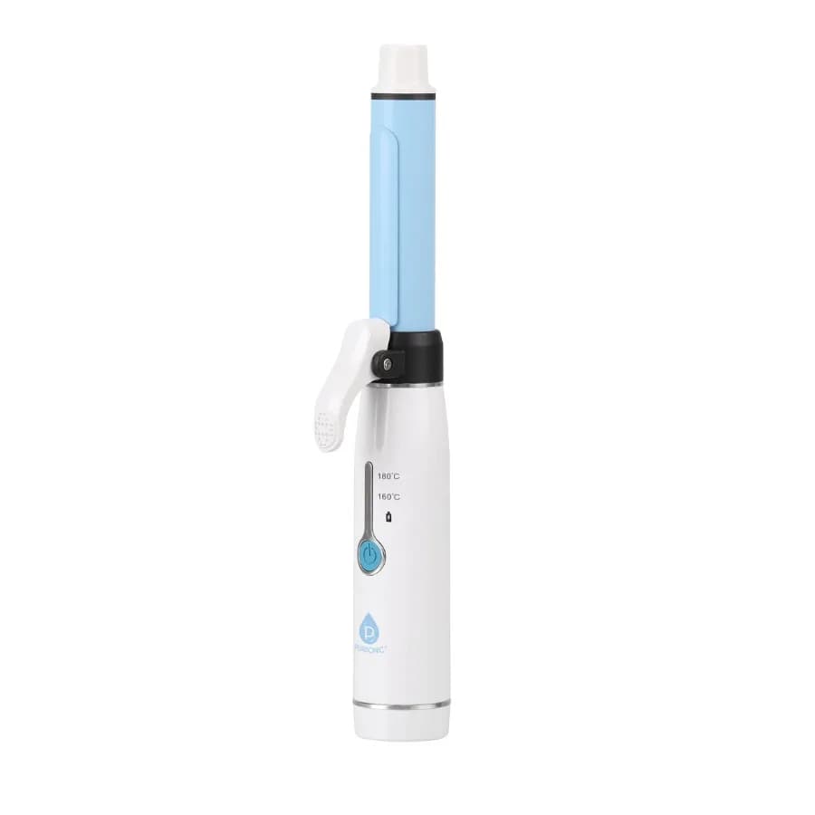 Wireless rechargeable portable hair dryer iron for travel: lightweight design with adjustable heat settings and integrated safety system