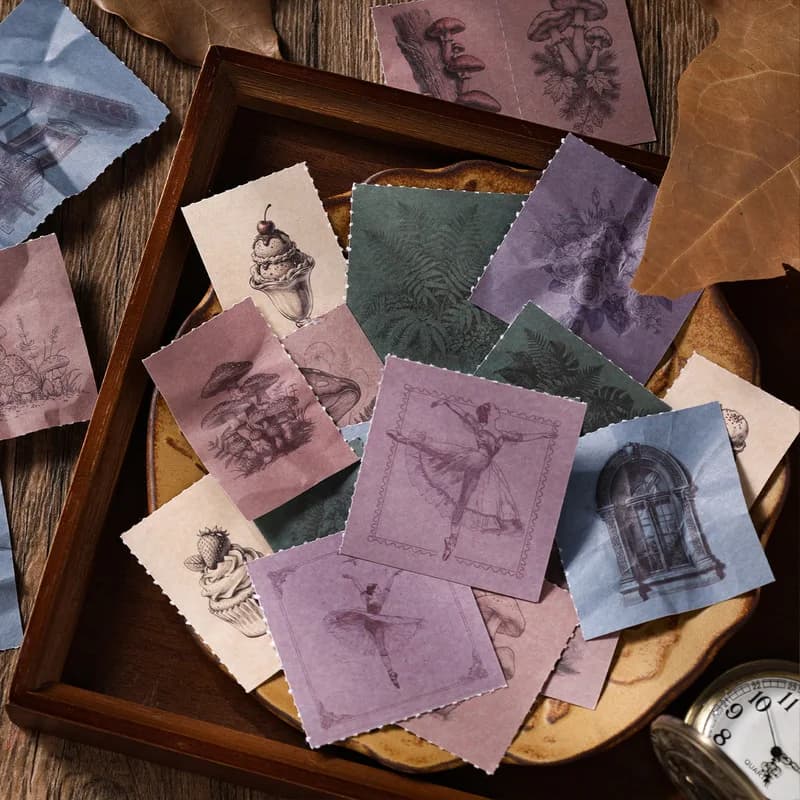 10 pcs/book Retro Sketch Everything Journal Sticker Kit, Stationery Supplies for DIY Memory Album Decoration Craft Supplies