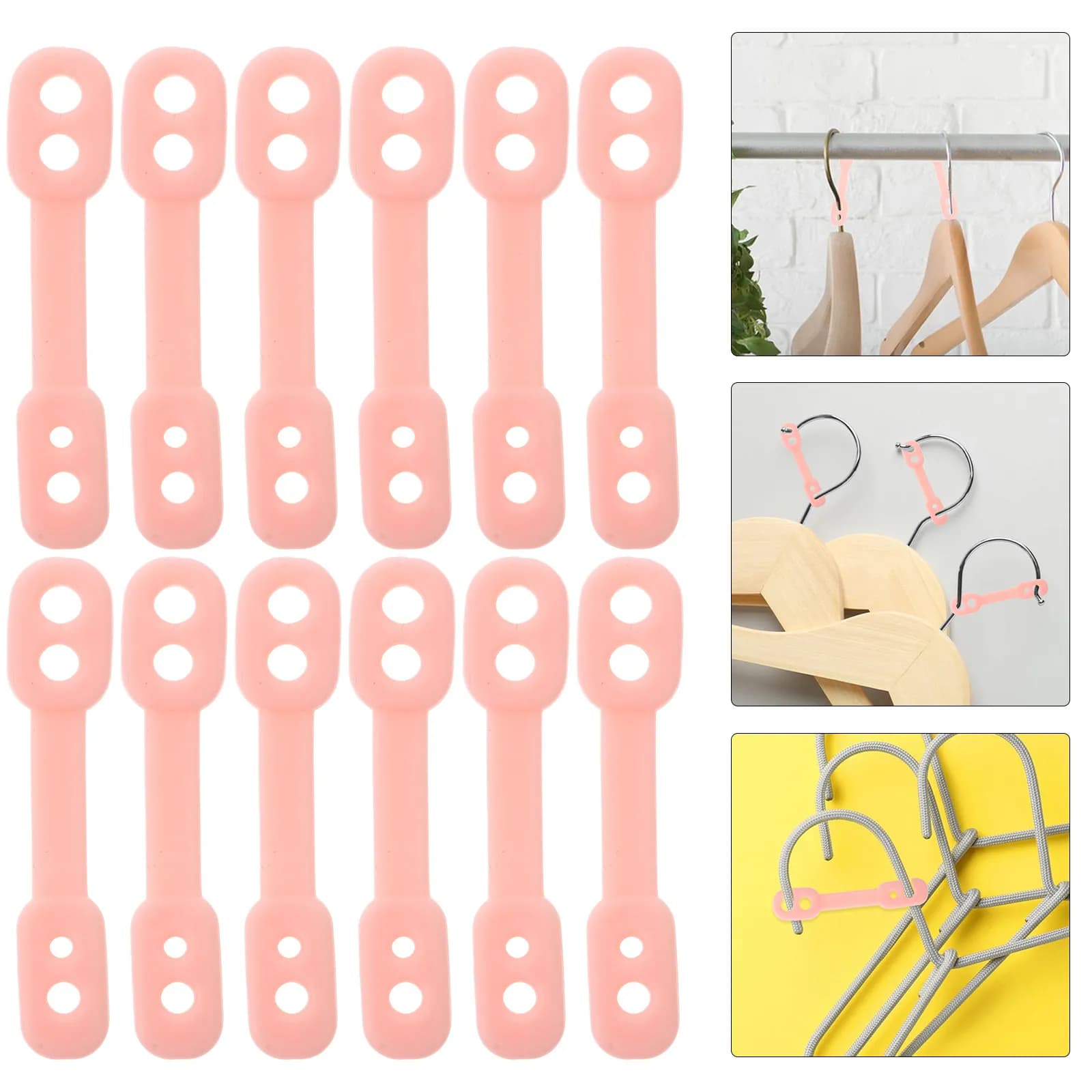 100 Pcs Hangers for Clothes Clips Fasteners Clasps Coat Fixing Buckle Hanging Clothing Buckles Silicone Grips Pink Windproof