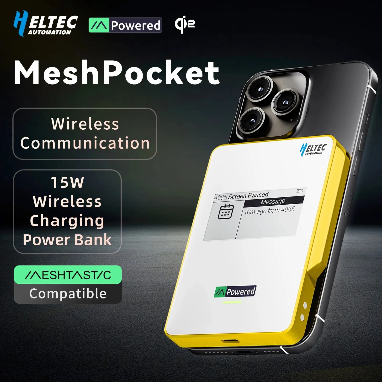 Heltec MeshPocket Power Bank Magnetic Wireless 5000/10000mAh 15W Quick Charging for Smartphone