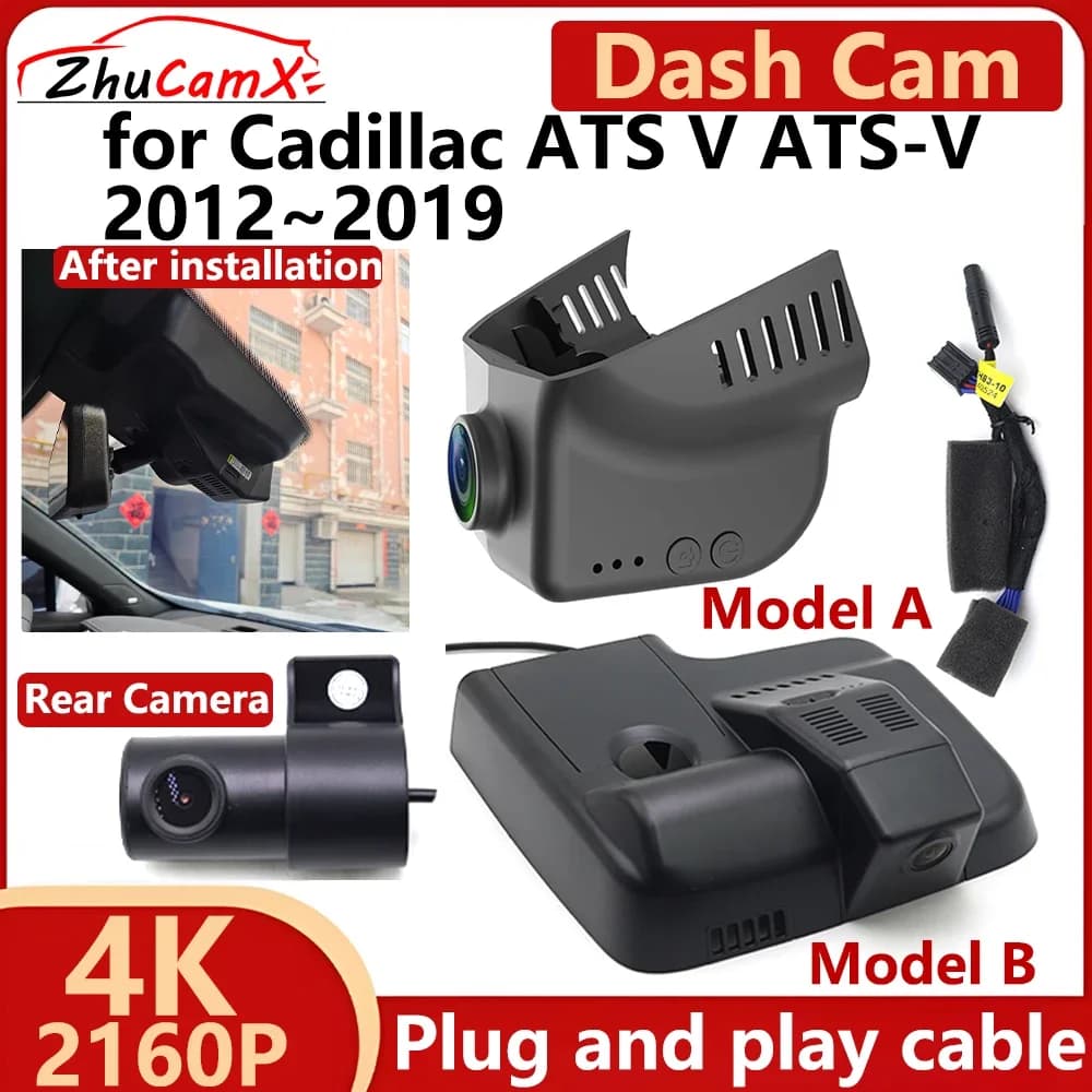 ZhuCamX for Cadillac ATS V ATS-V 2012 ~ 2019 4K UHD 2160P DVR for Car Dash Cam Camera for Night Vision Plug and Play Recorder