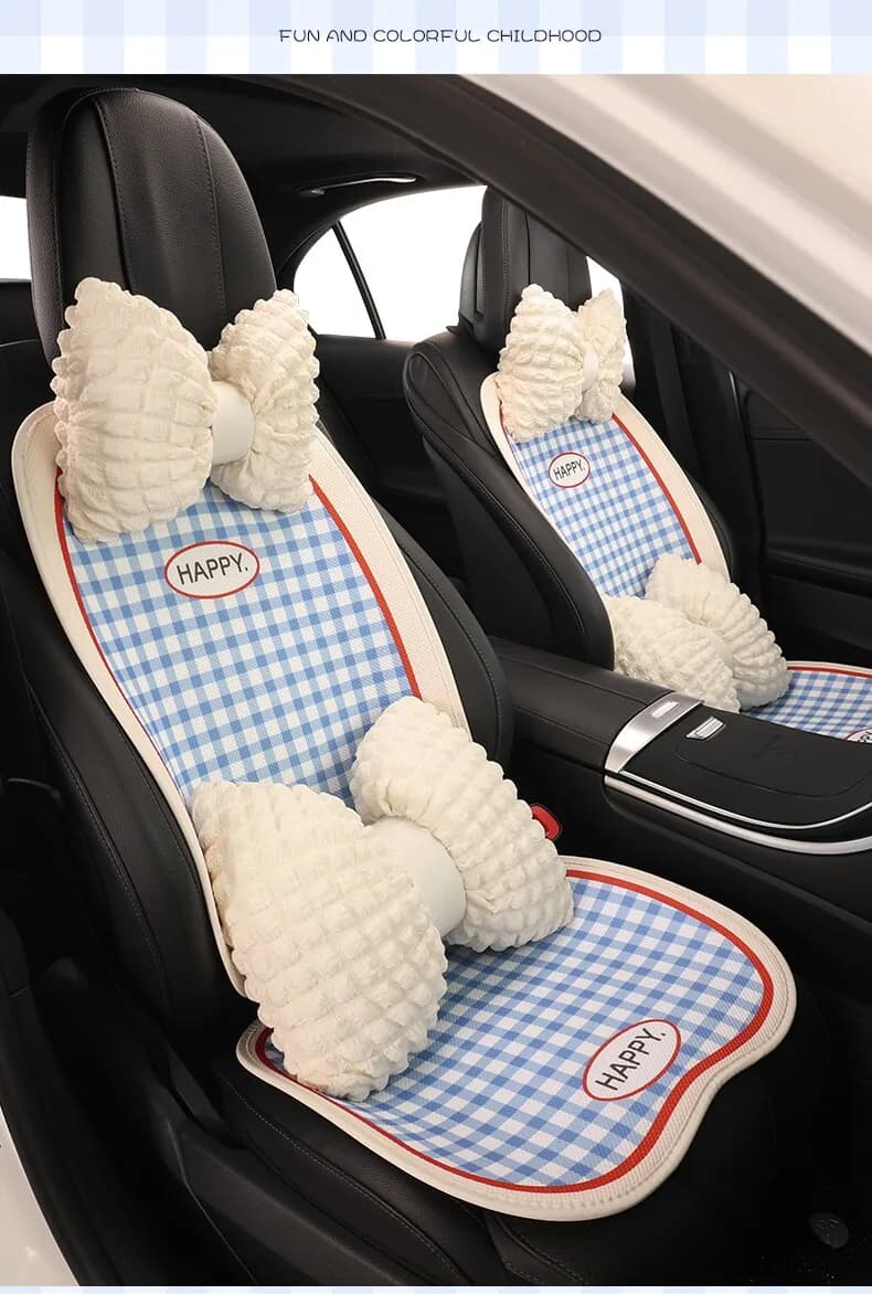 Fashion Universal Linen Cotton Car Seat Cover Four Season Breathable Anti-Slip Cover Cushion SUV Car Seat Protection with Pillow