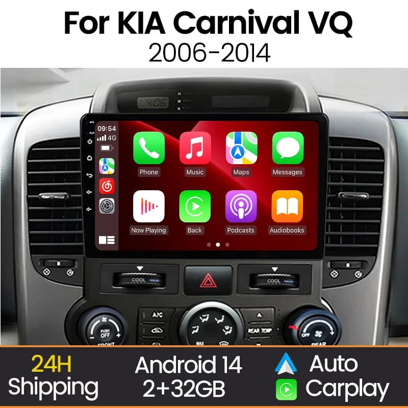 Autoradio Android All-in-One MEKEDE per Kia Carnival VQ 2006-2014, Lettore Multimediale per Auto con CarPlay Wireless, Unità di Controllo Auto