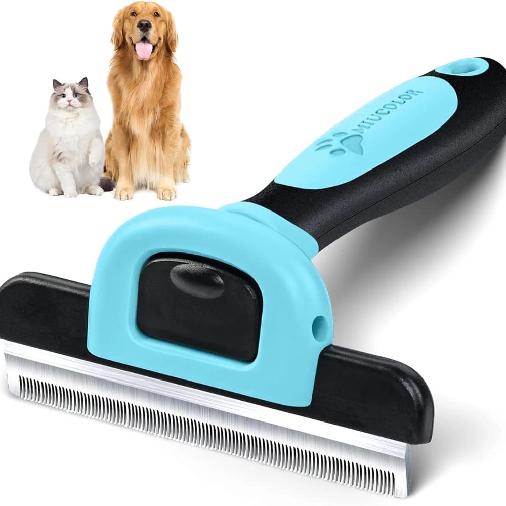 Spazzola per toelettatura animali domestici, pettine per rastrello sottopelo per spargimento e demisson su entrambi i lati, per cani e gatti, strumento per toelettatura e cura