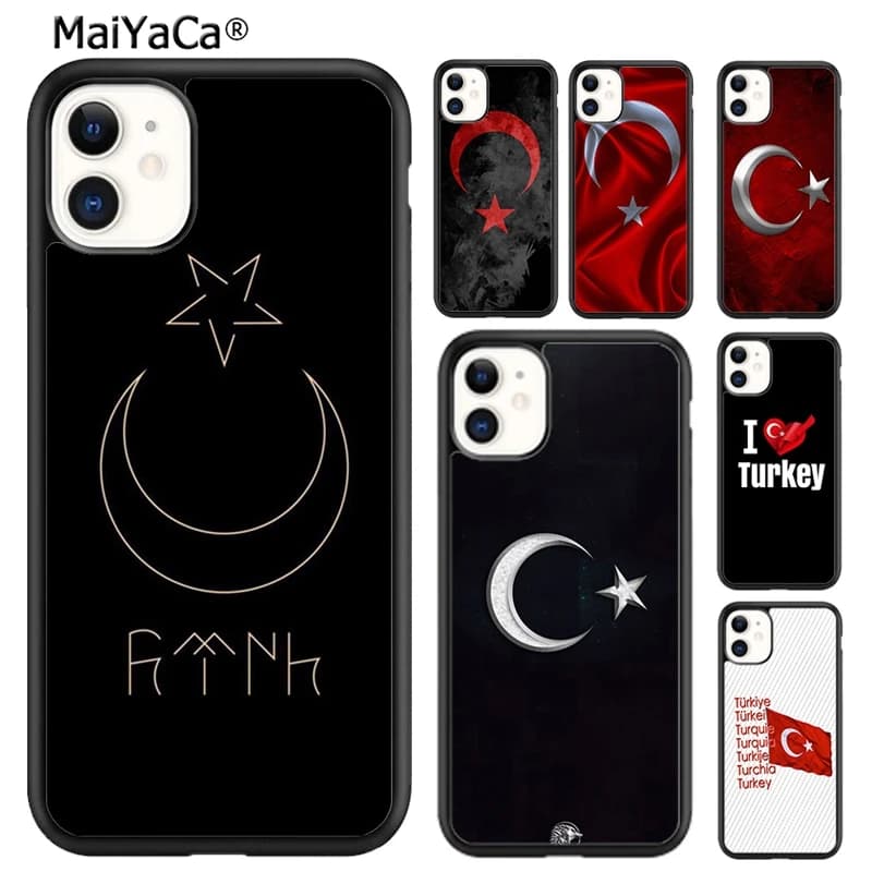 Cover per iPhone con Bandiera Turca per iPhone 17 Air 12 13 16 Pro Max 15 14 Plus