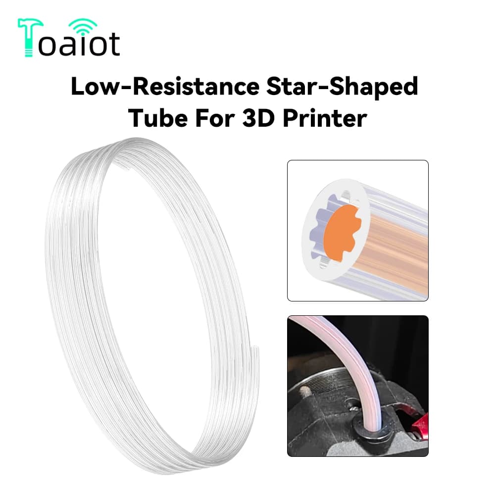 Low-Resistance Star-Shaped PTFE Tube For 3D Printer OD Teflonto Ultra-Smooth Flow Tube 5M High Quality Tube For 3D Printer Part