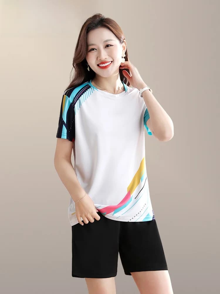 TUCANO Set Sportivo Estivo da Donna ad Asciugatura Rapida, Completo Casual Sportivo per Mamma, Pantaloncini e Top Girocollo a Due Pezzi