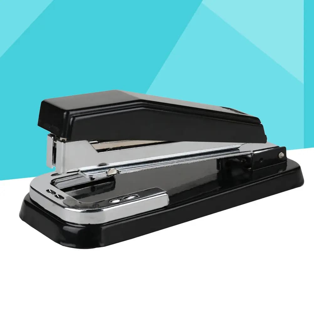 Cucitrice da Scrivania Girevole a 360 Gradi Nera, Senza Chiodi, Design Elegante e Semplice, per Ufficio e Scuola, Tipo Rotante