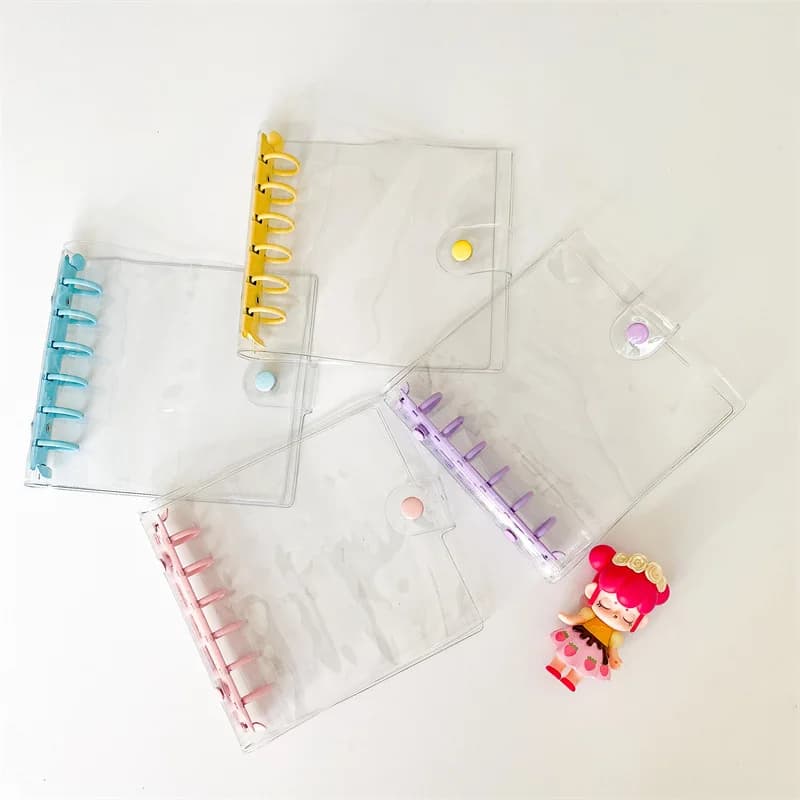 A7 Square Binder Notebook Cover Photo Sticker Collect Grid Blank Diary Agenda Planner copertina in carta cancelleria scolastica