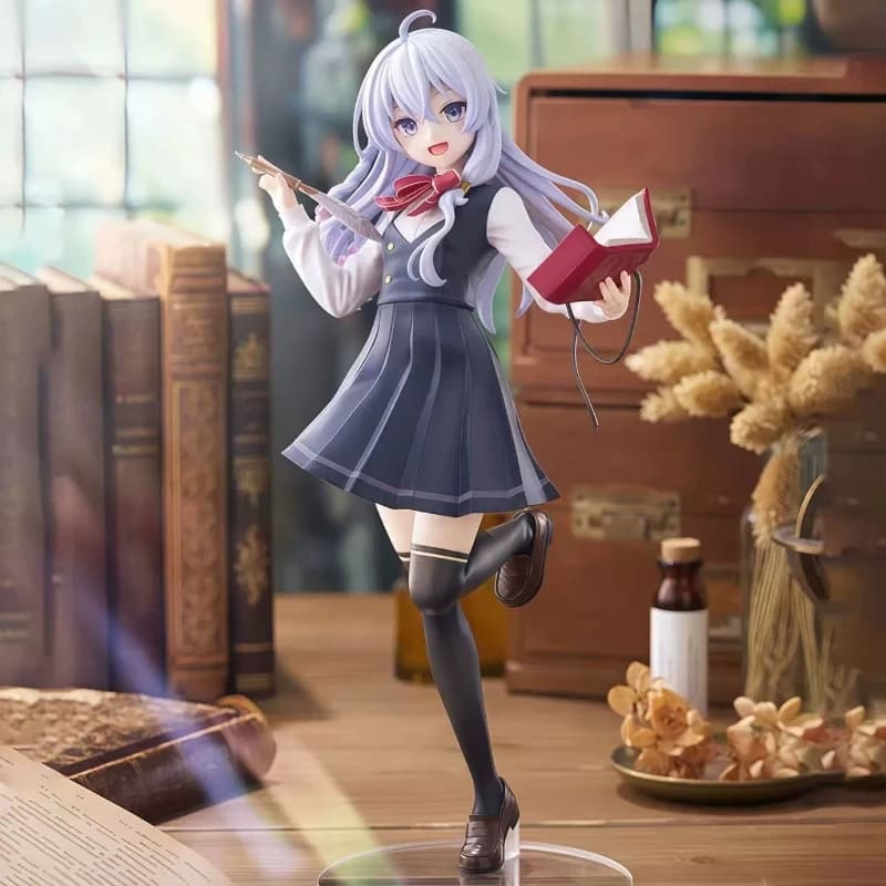 Statua GK della Strega Errante Elaina in Versione Uniforme Scolastica, Scala 1/7, Figura Anime Dipinta, Modello da Collezione, Ornamento da Scrivania, Regalo