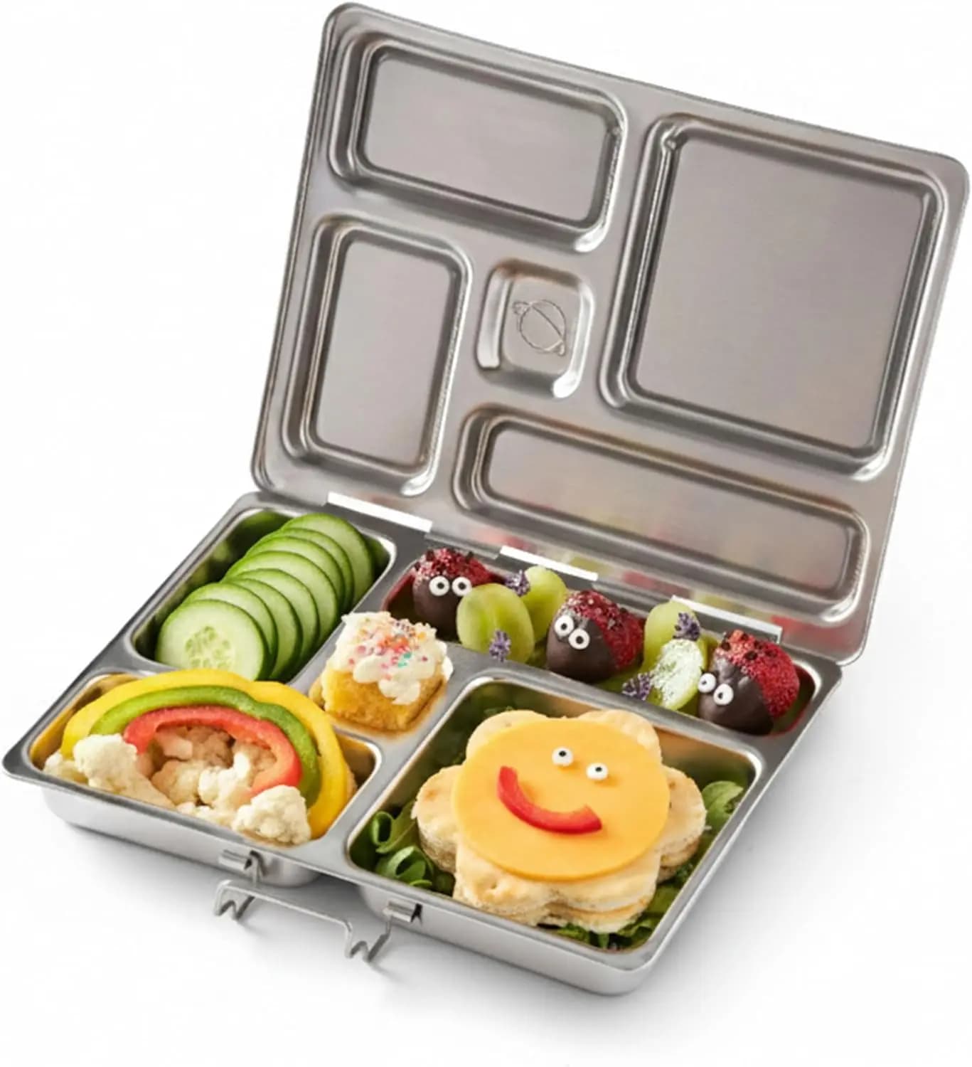 Contenitore per Pranzo in Acciaio Inox per Bambini con 5 Scomparti, Lavabile in Lavastoviglie e Senza BPA